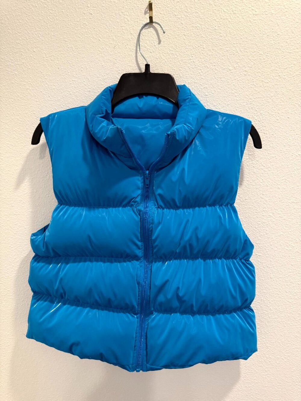 Weissman Glossy Blue Quilted Puffer Vest Adult Small